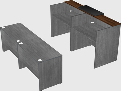 Shared u-shaped reception desks