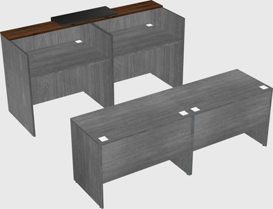 Shared u-shaped reception desks