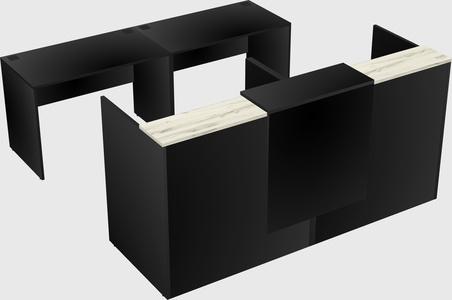 Shared u-shaped reception desks