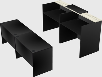 Shared u-shaped reception desks