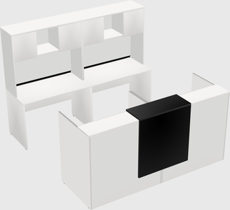 Shared u-shaped reception desks