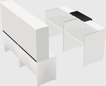 Shared u-shaped reception desks