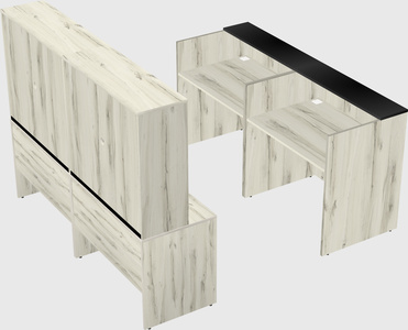 Shared u-shaped reception desks