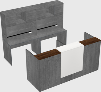 Shared u-shaped reception desks