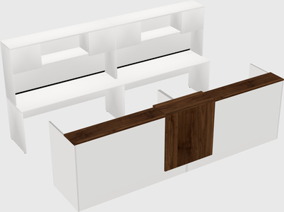 Shared u-shaped reception desks