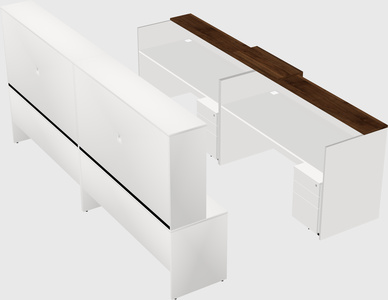 Shared u-shaped reception desks