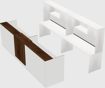 Shared u-shaped reception desks