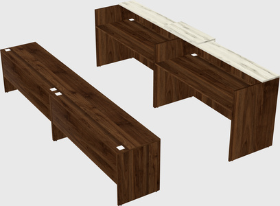 Shared u-shaped reception desks