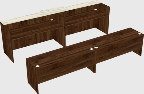 Shared u-shaped reception desks