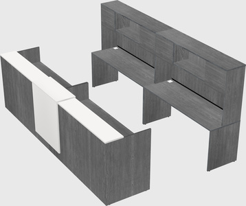 Shared u-shaped reception desks