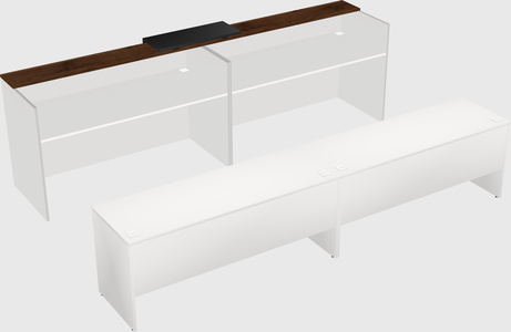 Shared u-shaped reception desks