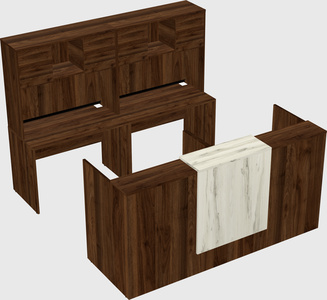 Shared u-shaped reception desks
