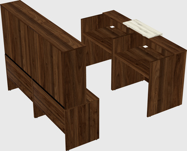 Shared u-shaped reception desks