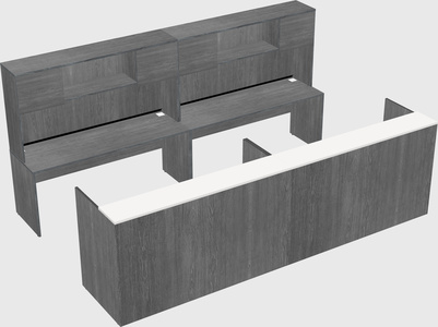 Shared u-shaped reception desks