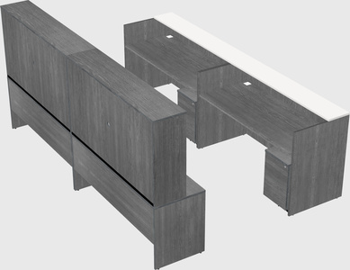Shared u-shaped reception desks