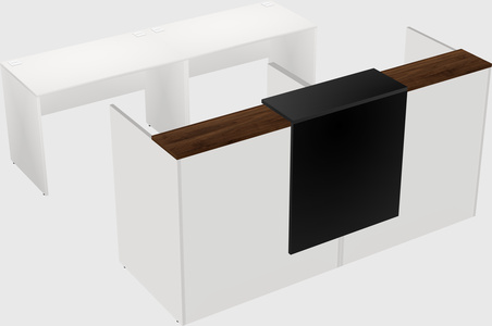 Shared u-shaped reception desks