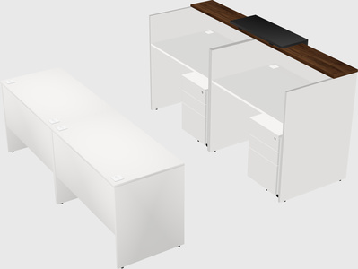 Shared u-shaped reception desks
