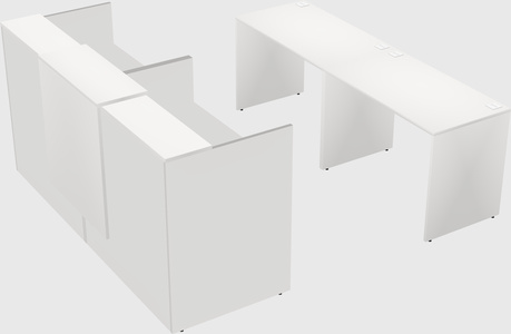 Shared u-shaped reception desks