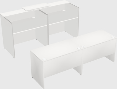 Shared u-shaped reception desks