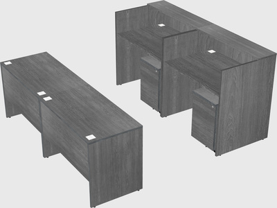 Shared u-shaped reception desks