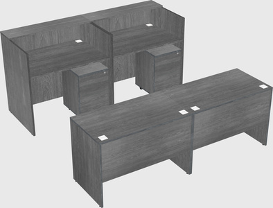 Shared u-shaped reception desks