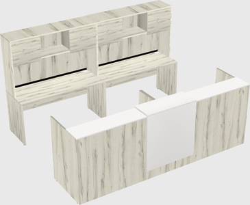 Shared u-shaped reception desks
