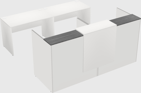 Shared u-shaped reception desks