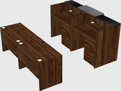 Shared u-shaped reception desks