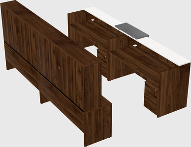 Shared u-shaped reception desks