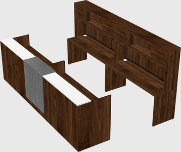 Shared u-shaped reception desks