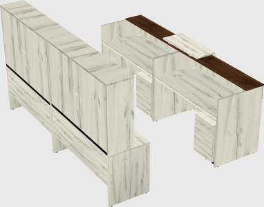 Shared u-shaped reception desks