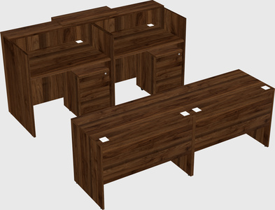 Shared u-shaped reception desks