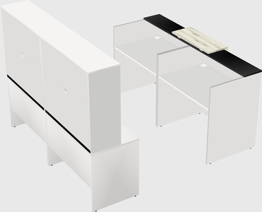 Shared u-shaped reception desks