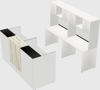 Shared u-shaped reception desks