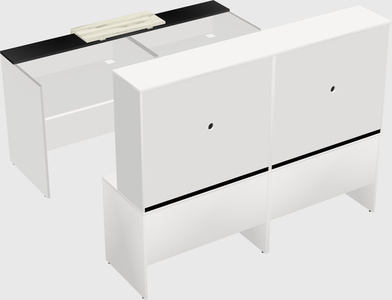Shared u-shaped reception desks