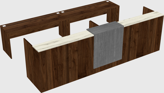 Shared u-shaped reception desks