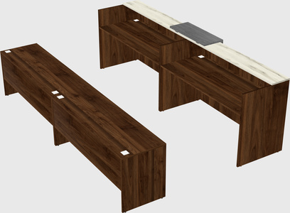 Shared u-shaped reception desks