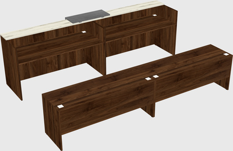 Shared u-shaped reception desks