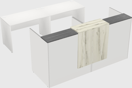 Shared u-shaped reception desks