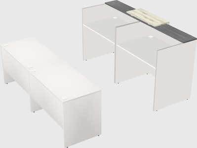Shared u-shaped reception desks