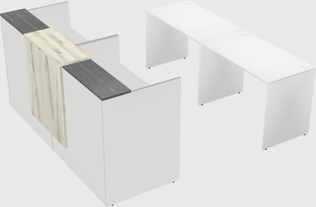 Shared u-shaped reception desks