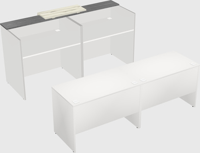 Shared u-shaped reception desks