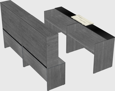 Shared u-shaped reception desks