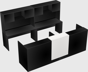 Shared u-shaped reception desks
