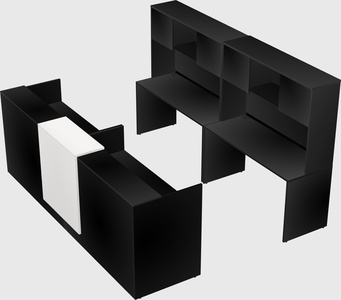 Shared u-shaped reception desks