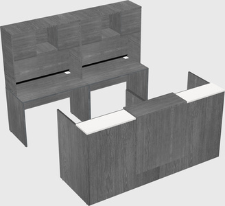 Shared u-shaped reception desks