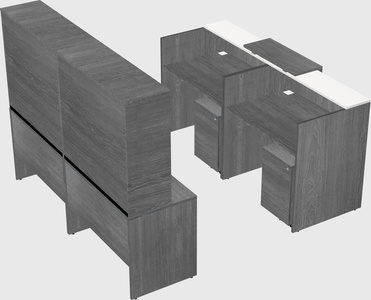 Shared u-shaped reception desks