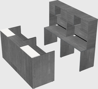 Shared u-shaped reception desks