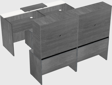 Shared u-shaped reception desks