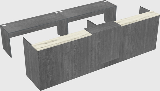 Shared u-shaped reception desks